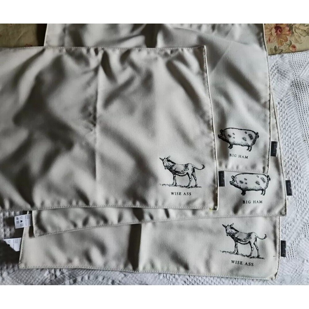 New Hallmark Napperon Table Placemats Set of 4 - 19" x 13.5" Big Ham Wise ***